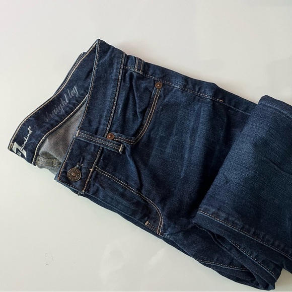 7 For All Mankind • Dark Blue Straight Leg Denim Jeans - Picture 3 of 8